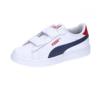 PUMA Smash 3.0 L V Ps, Zapatillas Unisex niños, Puma White Puma Navy For All Time Red, 33 EU