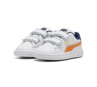 PUMA Smash 3.0 Playdate V INF, Sneaker Bebé-Niñas, White-Orange GLO, 26 EU