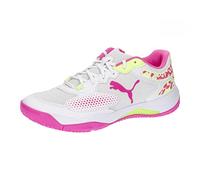 PUMA SOLARCOURT RCT, Botas de fútbol Unisex Adulto, White-Ravish-Fast Yellow, 43 EU