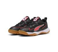 Puma SOLARFLASH 4 JR - Tenis de Pista para Interiores, Color Negro-Aguamarina Brillante, Talla 10 de Reino Unido
