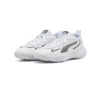 Puma SOLARFLASH 4 JR Zapato de cancha Interior, Color Blanco Envejecido Plateado, 2 UK