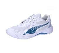 PUMA Solarflash III, Indoor Court Shoe Unisex Adulto, White-Blue Horizon, 37.5 EU