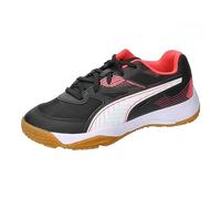 PUMA Solarflash Jr II, Indoor Court Shoe, Black Fire Orchid White Gum, 37 EU