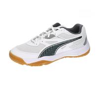 PUMA Solarflash Jr II, Indoor Court Shoe, White Shadow Gray Gum, 28 EU