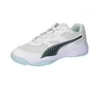 PUMA Solarflash Jr II, Indoor Court Shoe, White Shadow Gray Gum, 38 EU