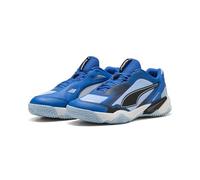 PUMA Solarstrike 4, Zapato de Tribunal Interior Unisex Adulto, Mountain Blue Black Haute Tropic White, 46.5 EU
