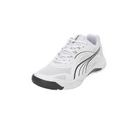 PUMA SOLARSTRIKE II, Indoor Court Shoe Unisex Adulto, White-Shadow Gray, 36 EU