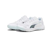 PUMA SOLARSTRIKE II, Indoor Court Shoe Unisex Adulto, White-Shadow Gray-Nitro Blue, 42 EU