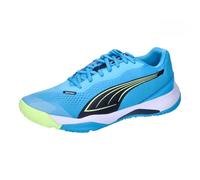 PUMA Solarstrike III, Indoor Court Shoe Unisex Adulto, Luminous Blue-Club Navy-Fizzy Apple, 39 EU