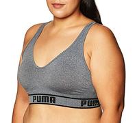 Puma Solstice - Sujetador Deportivo sin Costuras para Mujer Gris Heather XL