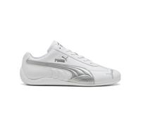 PUMA Speedcat Shield - Tenis de piel con cordones para hombre, estilo casual, color negro, Blanco/plateado-blanco, 41 EU
