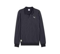 PUMA Sudadera con cuello camisero. Color azul marino