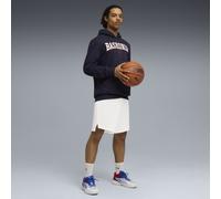 PUMA Sudadera con capucha de baloncesto para después del encuentro Saski Baskonia para hombre, Accesoiros, Azul, 3XL 3XL