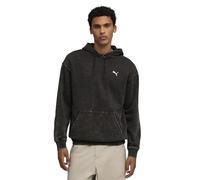 Puma Sudadera con capucha Essentials Elevated – efecto lavado, holgada para hombre, Negro M