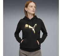 PUMA Sudadera con capucha ESS Metálico para mujer, Ropa, Negro, M