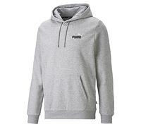 PUMA Sudadera con Capucha Essentials+ Small Logo Bicolor Hombre XS Light Gray Heather ┃Sudadera con Capucha para Hombre