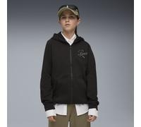 PUMA Sudadera con capucha y cremallera Essentials Script juvenil, Accesoiros, Negro, 7-8Y
