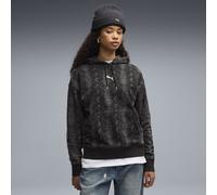 PUMA Sudadera con estampado de serpiente con capucha para mujer, Ropa, Negro, XS