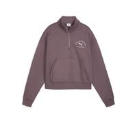 PUMA Sudadera Corta con Media Cremallera Class Mujer L, Raisin Purple