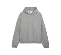 PUMA Sudadera de baloncesto con capucha Fundamentals de felpa y corte holgado para hombre, Accesoiros, Gris, S
