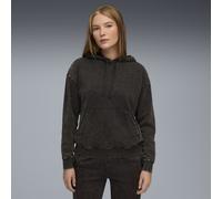 PUMA Sudadera holgada efecto lavado con capucha Essentials Elevated para mujer, Ropa, Negro, S