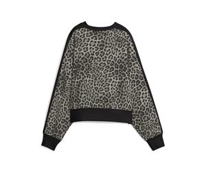 PUMA Sudadera T7 Leo Luxe de corte extragrande para mujer, Ropa, Negro, XL XL