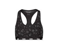 PUMA Sujetador Deportivo Estampado Racer Back para Mujer, Negro Combo, L