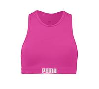 PUMA Swimwear Racerback Bikini Top, Rosa Neón, XS para Mujer