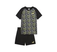 PUMA TAD ESS Poly AOP Tee and Shorts Set B, Trajes de punto Niños, PUMA Black,