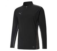 PUMA teamCUP 14 Zip Top Camiseta para Hombre, Color Negro/Smoked Pearl/Asphalt, Talla L