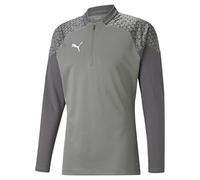 PUMA Teamcup Training 1/4 Zip Top Parte Superior Ajustada, Hombre, Gris Medio Plano, L