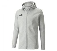 Puma teamFINAL Casuals Sudadera JKT Gris Claro Heather, S