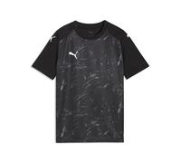 PUMA teamFINAL Graphic Jersey Jr, 140, Negro, Blanco, Gris Oscuro Plano