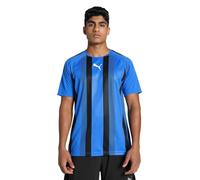 PUMA Teamliga Striped Jersey Shirt, Electric Blue Lemonade-puma Black-puma White, S Hombre