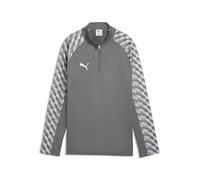 PUMA teamLIGA26 - Chaquetas de Entrenamiento con Cremallera de 1/4, 128, Gris Medio Plano, Blanco, Gris Claro Plano