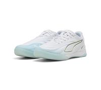 PUMA Tenis de fútbol Ibero V Unisex, Puma Blanco Aqua Fizzy Light Sea Glass, 42.5 EU