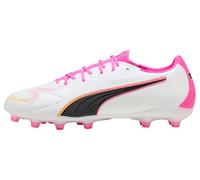 PUMA Tenis de fútbol Unisex King 20 Match FG/AG, Blanco, Rosa venenoso, Aguamarina Brillante, Talla 7 de Reino Unido, Puma White Poison Pink Bright Aqua, 40.5 EU