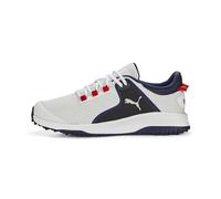 PUMA Tenis Fusion GripGolf para Hombre, Puma Navy Puma Silver Quiet Shade, 44.5 EU