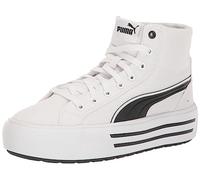 PUMA Tenis Kaia 2.0 Mid para mujer, Blanco/Negro, 38.5 EU