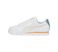 PUMA Tenis Roma para hombre, Basic+ Pristine-puma White-Orange Peach, 40 EU