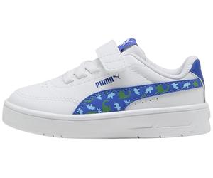 PUMA Tenis Unisex Baby Court Classic Clean Dino AC+ INF, Color Blanco-Zafiro Real-Fruta Verde, Talla 7 UK Niño, Puma Blanco Royal Sapphire Green Fruit, 24 EU