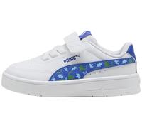 PUMA Tenis Unisex Baby Court Classic Clean Dino AC+ INF, Color Blanco-Zafiro Real-Fruta Verde, Talla 8 UK Niño, Puma Blanco Royal Sapphire Green Fruit, 25 EU