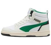 Puma Tenis Unisex para niños Rebound V6 Mid Jr, Vapor Gray Archive Verde Puma Blanco, 4 UK