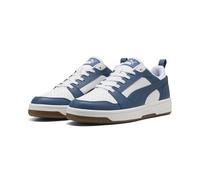 Puma Tenis Unisex Rebound V6 LowTrack, Puma Blanco Dark Indigo Gum, 36 EU