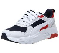 Puma Trinity 2 Lt Jr, Zapatillas de Deporte, Azul Marino Blanco Pluma Gris Rojo Fuego, 35 EU