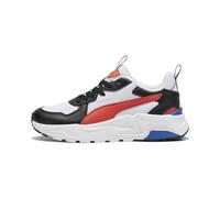 PUMA Trinity Lite Jr, Sneaker, White-Active Red Black, 37.5 EU