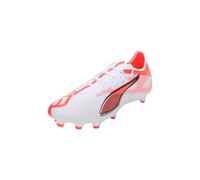Puma - Ultra 5 Match FG/AG JR, Zapatillas de fútbol Unisexo, Puma White-Puma Black-Glowing Red,