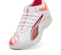 PUMA ULTRA 5 MATCH IT Mid Football Boots Youth, Calzado, Blanco/Negro/Glowing Rojo, 35.5 35.5