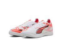 PUMA Ultra 5 Match IT, Zapatillas de fútbol Unisex Adulto, White Black-Glowing Red, 46.5 EU