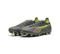 Puma - Ultra 5 Match MG, Zapatillas de fútbol Unisexo, Matte Aged Silver-Yellow Alert-Puma Aged Silver,